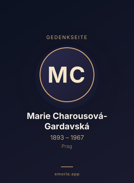 Gedenkportrait von Marie Charousová-Gardavská