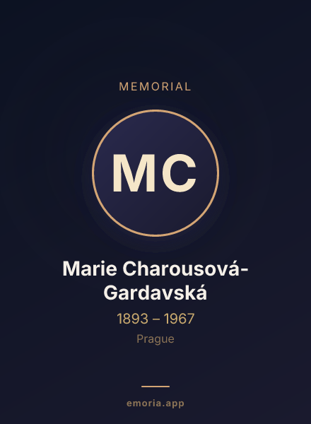 Memorial portrait of Marie Charousová-Gardavská
