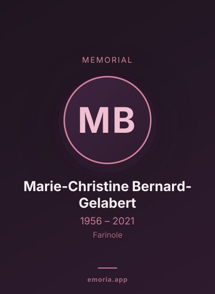 Memorial portrait of Marie-Christine Bernard-Gelabert