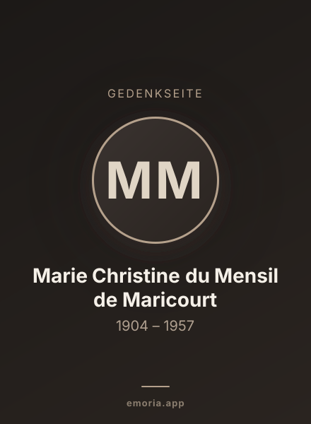 Gedenkportrait von Marie Christine du Mensil de Maricourt