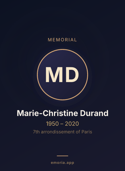 Memorial portrait of Marie-Christine Durand