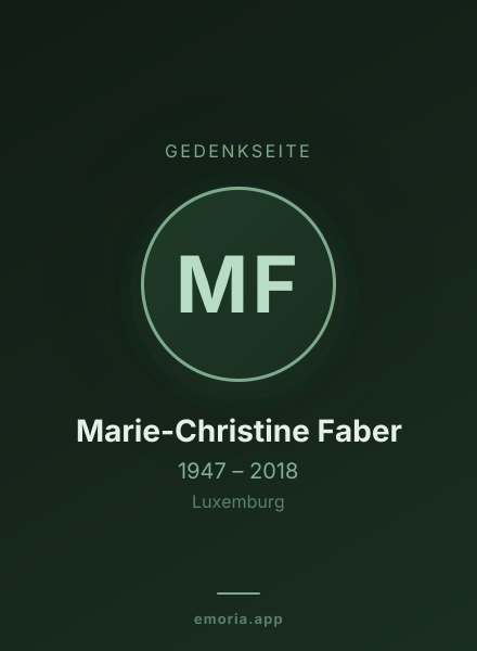 Gedenkportrait von Marie-Christine Faber