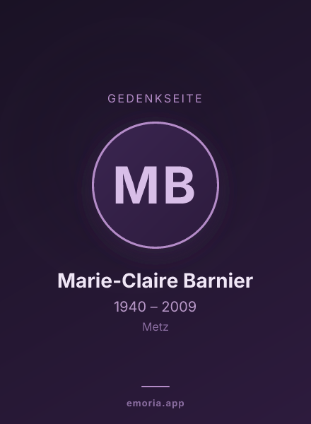 Gedenkportrait von Marie-Claire Barnier