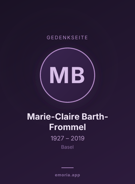 Gedenkportrait von Marie-Claire Barth-Frommel