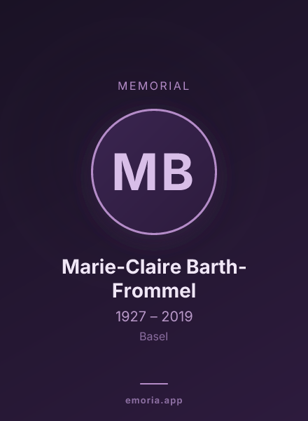 Memorial portrait of Marie-Claire Barth-Frommel