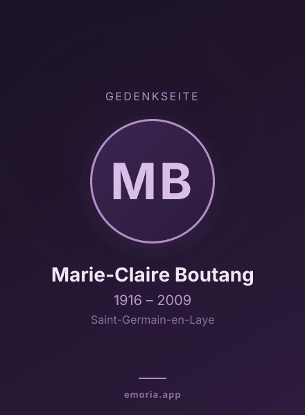 Gedenkportrait von Marie-Claire Boutang