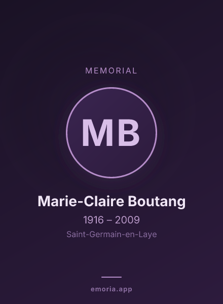 Memorial portrait of Marie-Claire Boutang