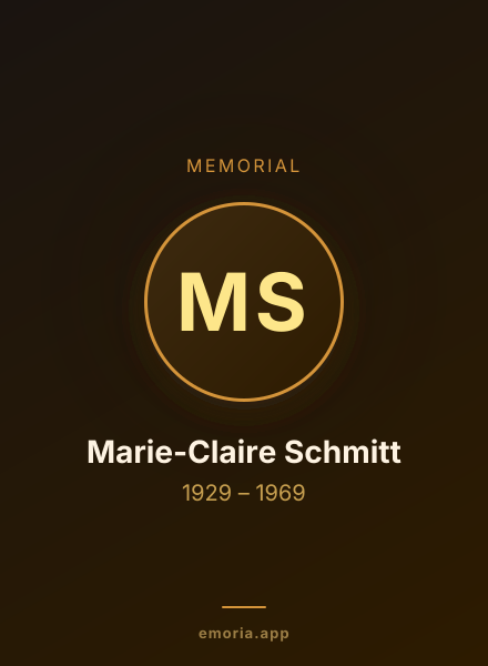 Memorial portrait of Marie-Claire Schmitt