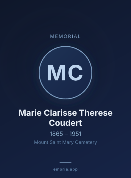 Memorial portrait of Marie Clarisse Therese Coudert