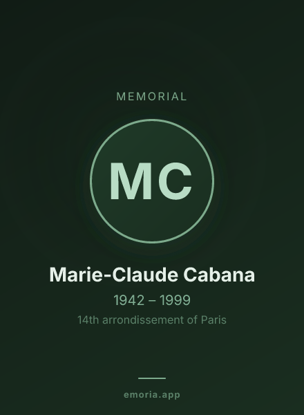Memorial portrait of Marie-Claude Cabana