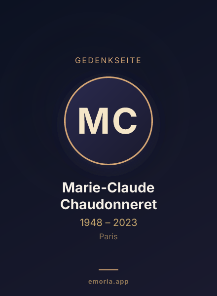 Gedenkportrait von Marie-Claude Chaudonneret