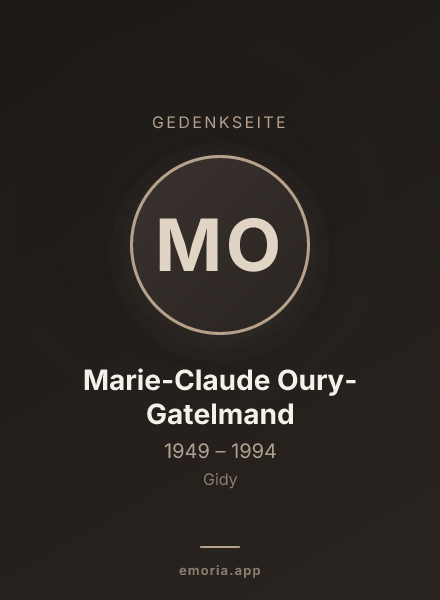 Gedenkportrait von Marie-Claude Oury-Gatelmand