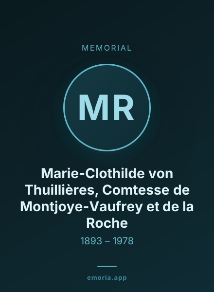 Memorial portrait of Marie-Clothilde von Thuillières, Comtesse de Montjoye-Vaufrey et de la Roche
