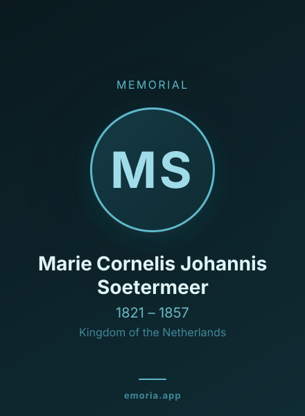 Memorial portrait of Marie Cornelis Johannis Soetermeer