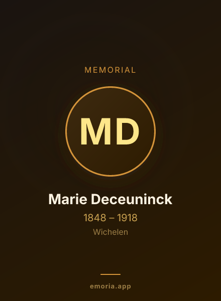 Memorial portrait of Marie Deceuninck