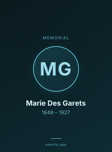 Memorial portrait of Marie Des Garets