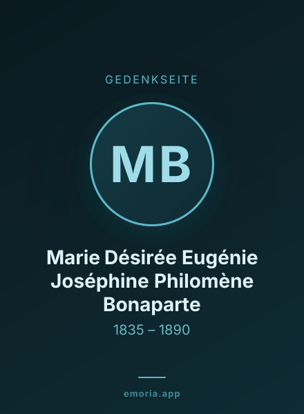 Gedenkportrait von Marie Désirée Eugénie Joséphine Philomène Bonaparte