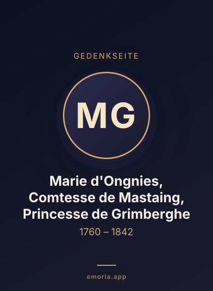 Gedenkportrait von Marie d'Ongnies, Comtesse de Mastaing, Princesse de Grimberghe