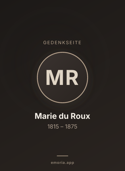 Gedenkportrait von Marie du Roux