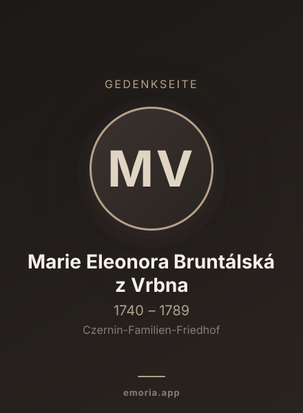 Gedenkportrait von Marie Eleonora Bruntálská z Vrbna