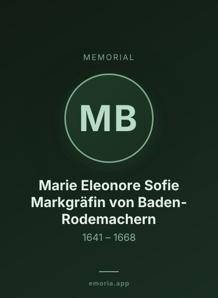 Memorial portrait of Marie Eleonore Sofie Markgräfin von Baden-Rodemachern