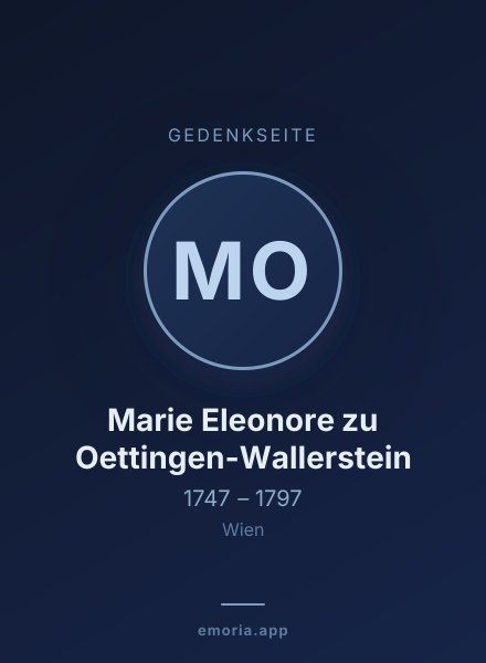 Gedenkportrait von Marie Eleonore zu Oettingen-Wallerstein