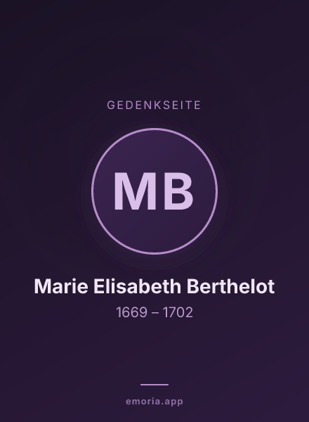 Gedenkportrait von Marie Elisabeth Berthelot