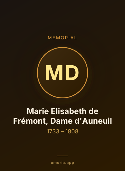 Memorial portrait of Marie Elisabeth de Frémont, Dame d'Auneuil