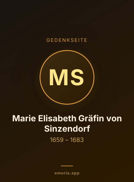 Gedenkportrait von Marie Elisabeth Gräfin von Sinzendorf