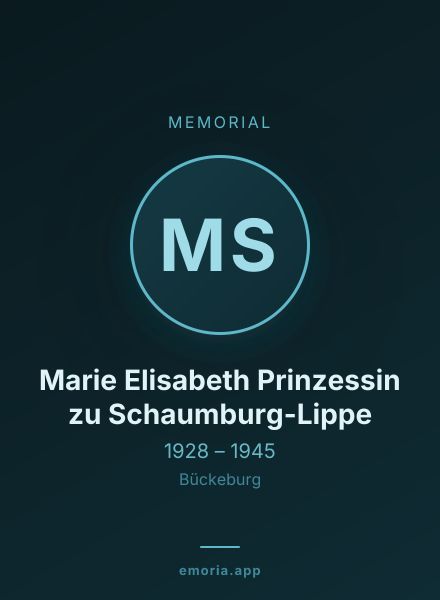 Memorial portrait of Marie Elisabeth Prinzessin zu Schaumburg-Lippe