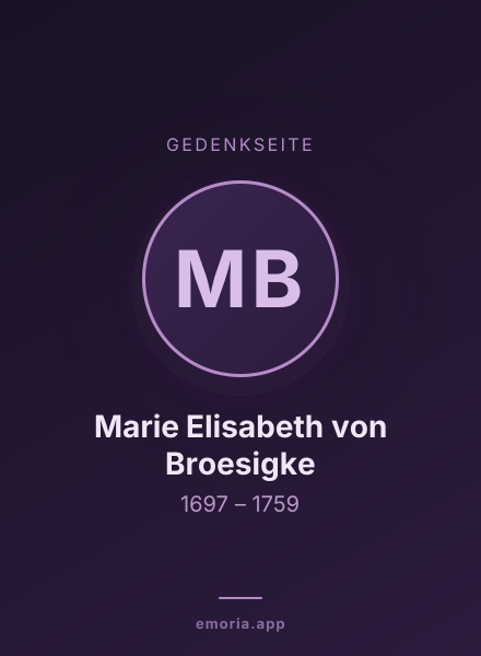 Gedenkportrait von Marie Elisabeth von Broesigke