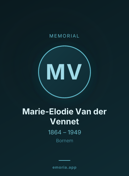 Memorial portrait of Marie-Elodie Van der Vennet