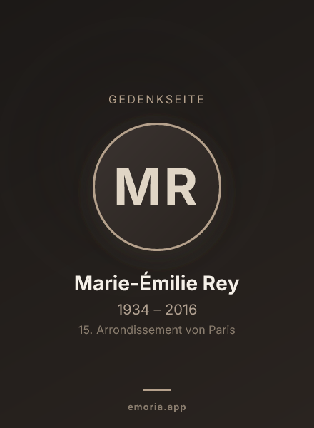 Gedenkportrait von Marie-Émilie Rey