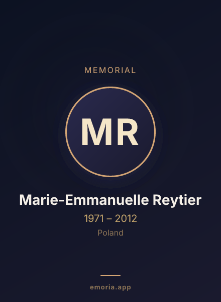 Memorial portrait of Marie-Emmanuelle Reytier