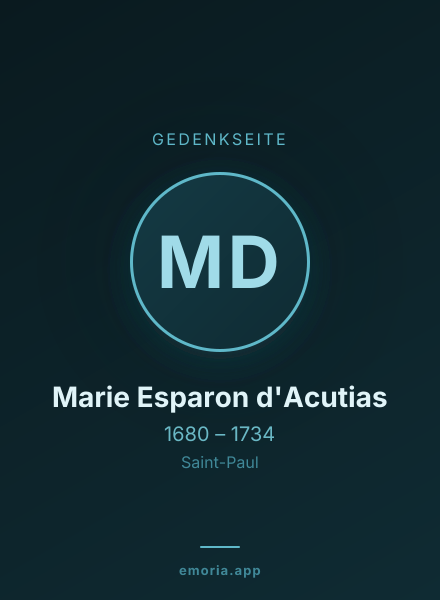 Gedenkportrait von Marie Esparon d'Acutias