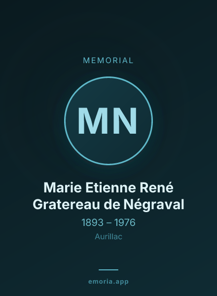 Memorial portrait of Marie Etienne René Gratereau de Négraval
