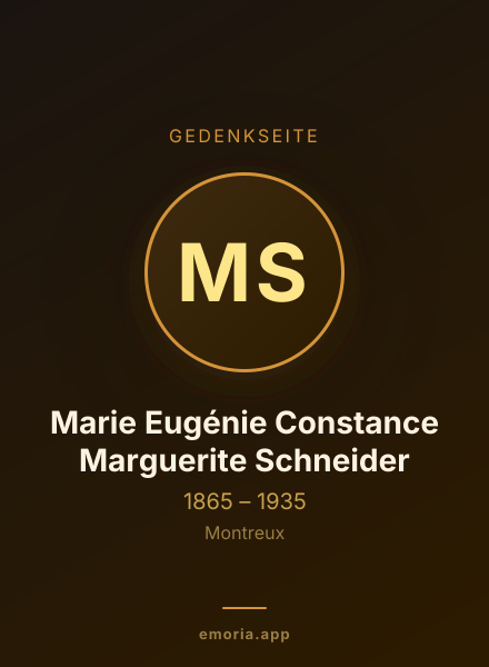 Gedenkportrait von Marie Eugénie Constance Marguerite Schneider