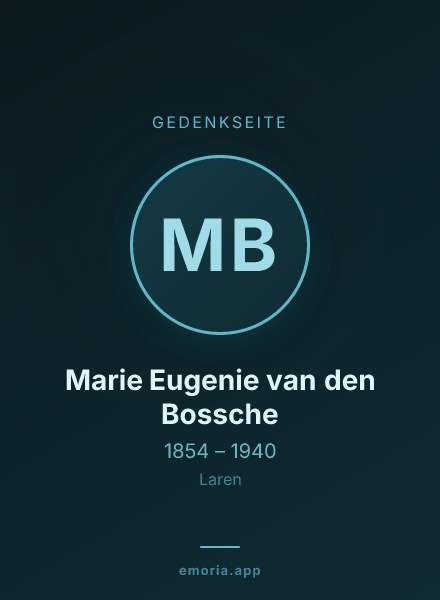 Gedenkportrait von Marie Eugenie van den Bossche