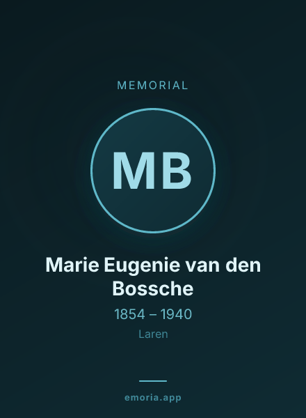 Memorial portrait of Marie Eugenie van den Bossche