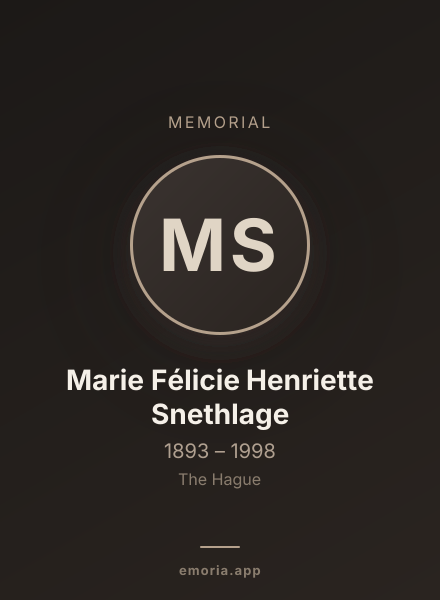 Memorial portrait of Marie Félicie Henriette Snethlage