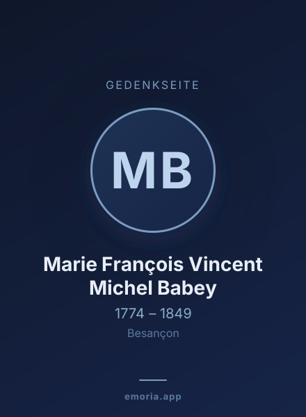 Gedenkportrait von Marie François Vincent Michel Babey