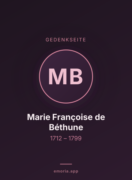 Gedenkportrait von Marie Françoise de Béthune