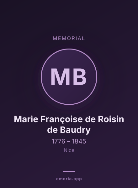 Memorial portrait of Marie Françoise de Roisin de Baudry