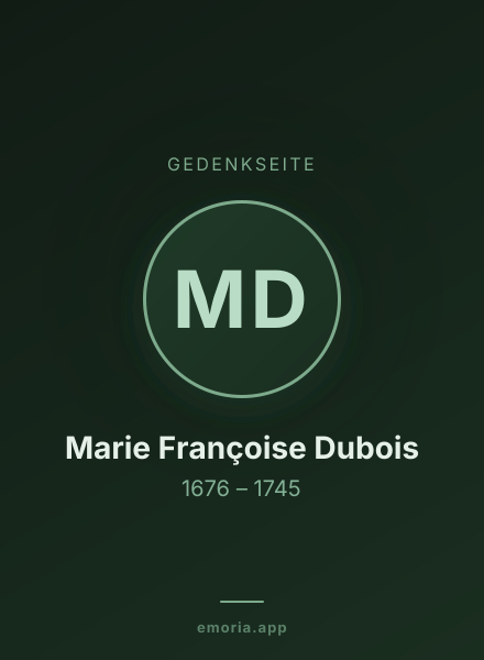 Gedenkportrait von Marie Françoise Dubois