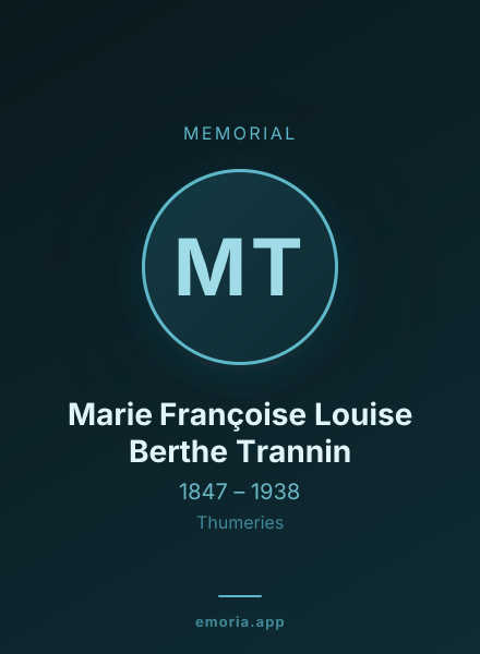 Memorial portrait of Marie Françoise Louise Berthe Trannin