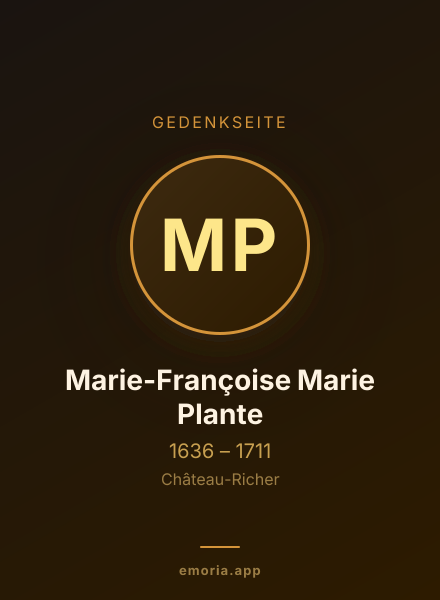 Gedenkportrait von Marie-Françoise Marie Plante