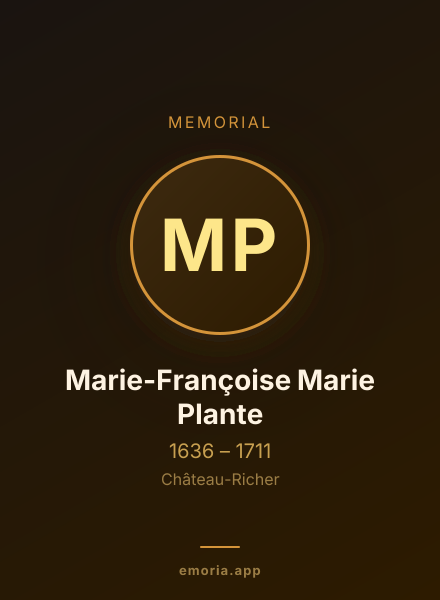 Memorial portrait of Marie-Françoise Marie Plante
