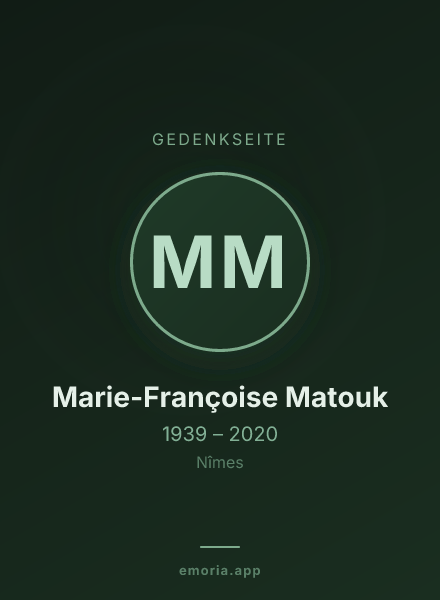 Gedenkportrait von Marie-Françoise Matouk