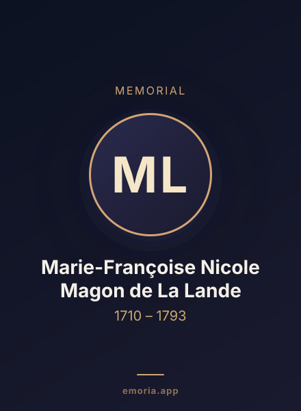 Memorial portrait of Marie-Françoise Nicole Magon de La Lande