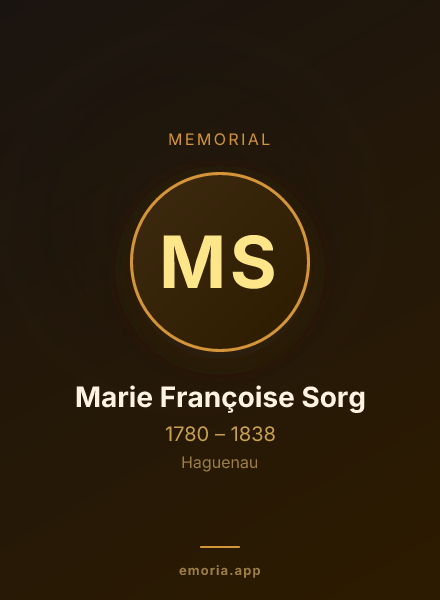 Memorial portrait of Marie Françoise Sorg